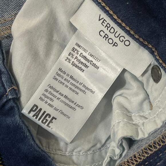 Paige Jeans Womens Size 27 Verdugo Crop Raw Hem Blue Denim - Picture 4 of 12
